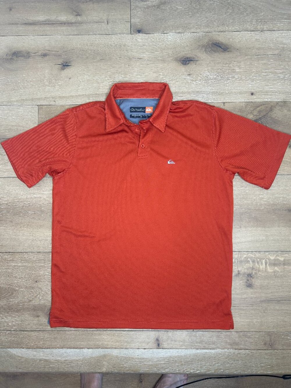Quiksilver Men’s Large Burnt Orange Short Sleeve Polo Shirt
